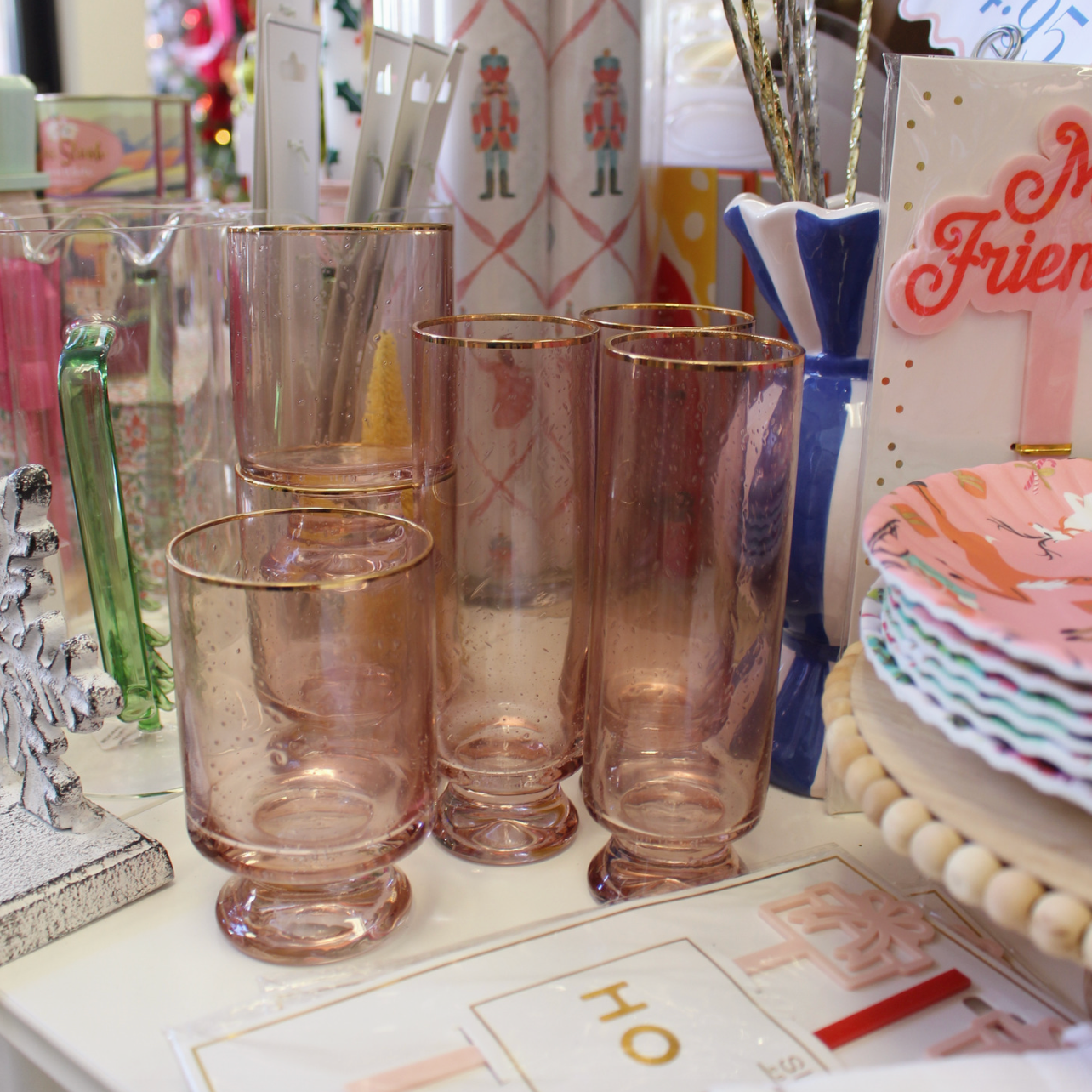 Tall Gold Rimmed Glass