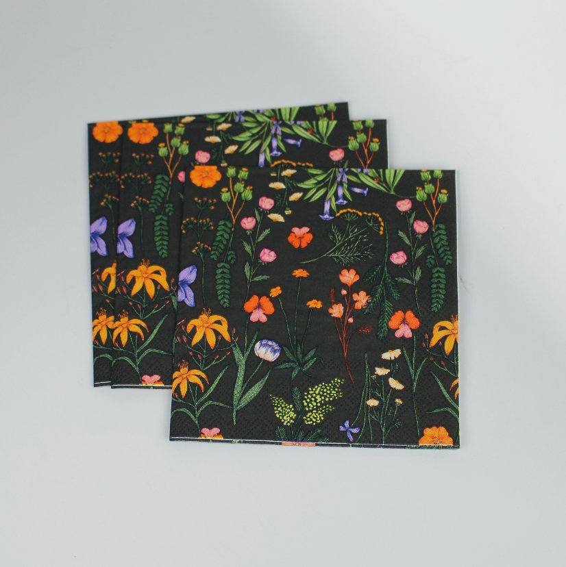 Boho Flowers Beverage Napkins