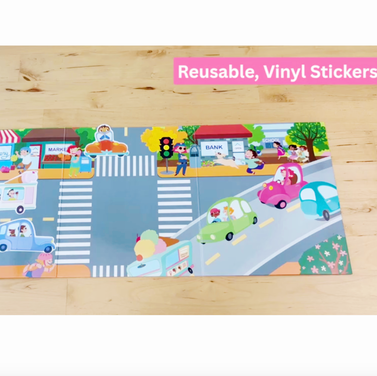 Cars & Trucks Reusable Sticker Activity Tote