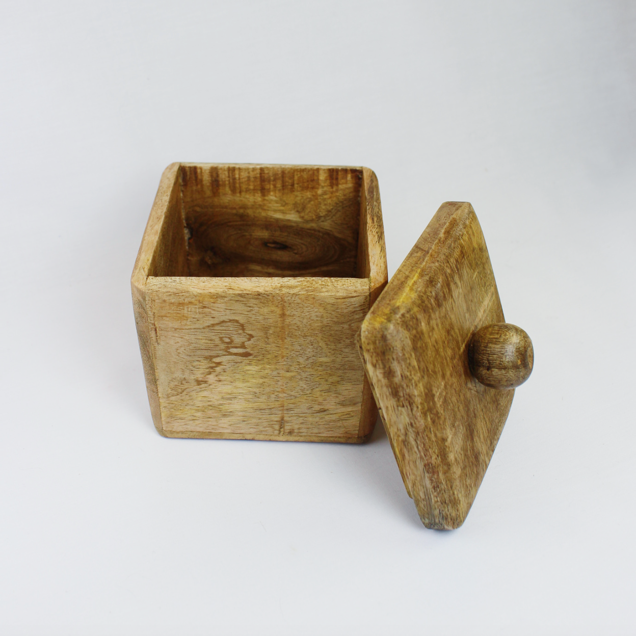 Square Wooden Box with Lid