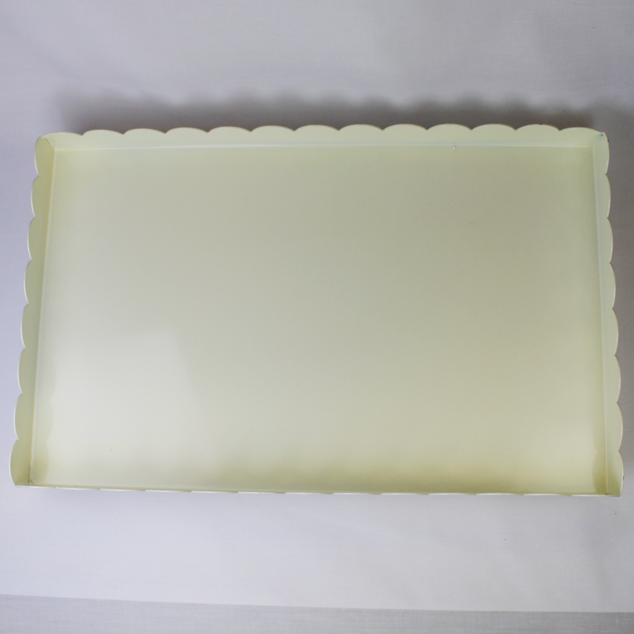 Cream Scalloped Iron Tray