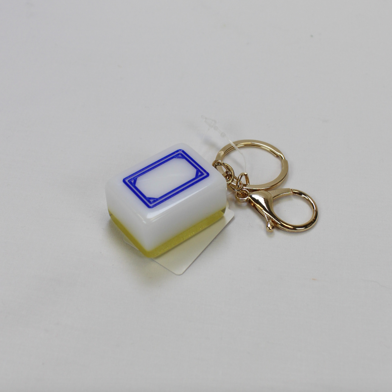 Mahjong White Tile Keychain