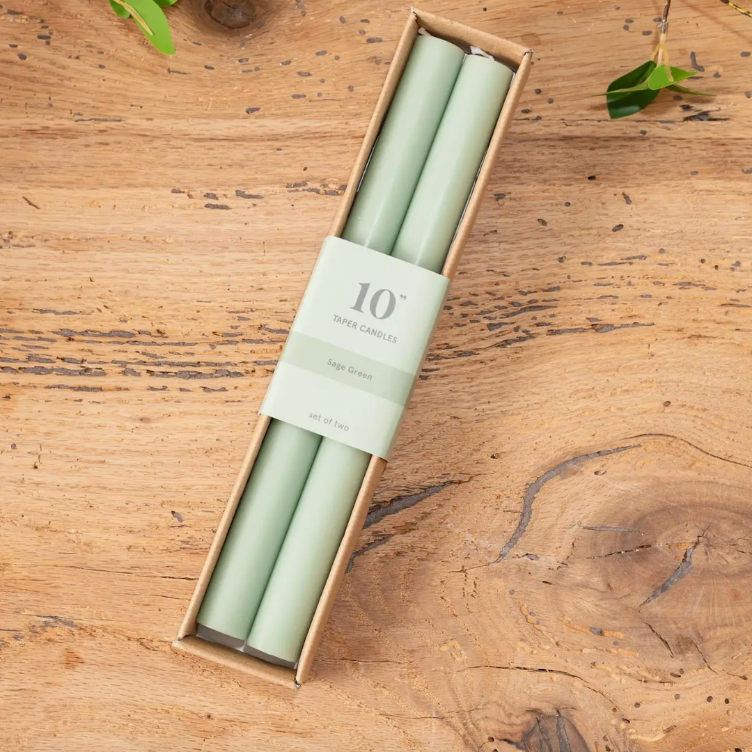 Sage Green Taper Candle