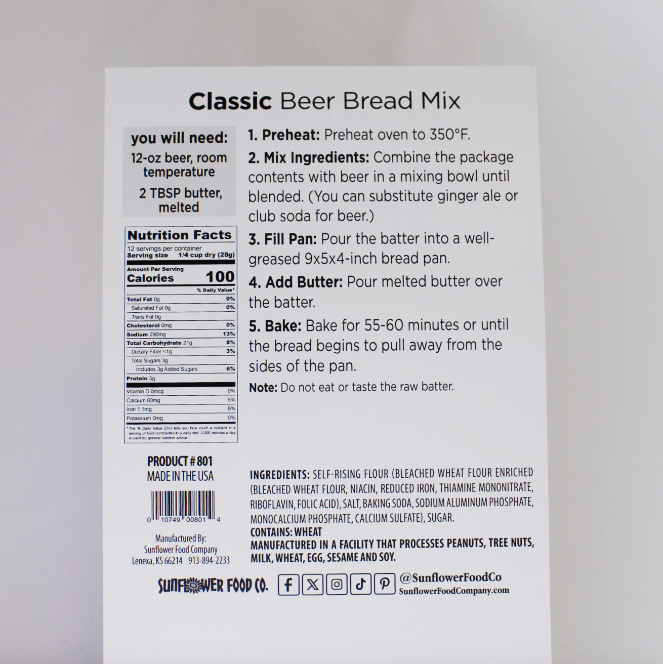 Classic Beer Bread Mix