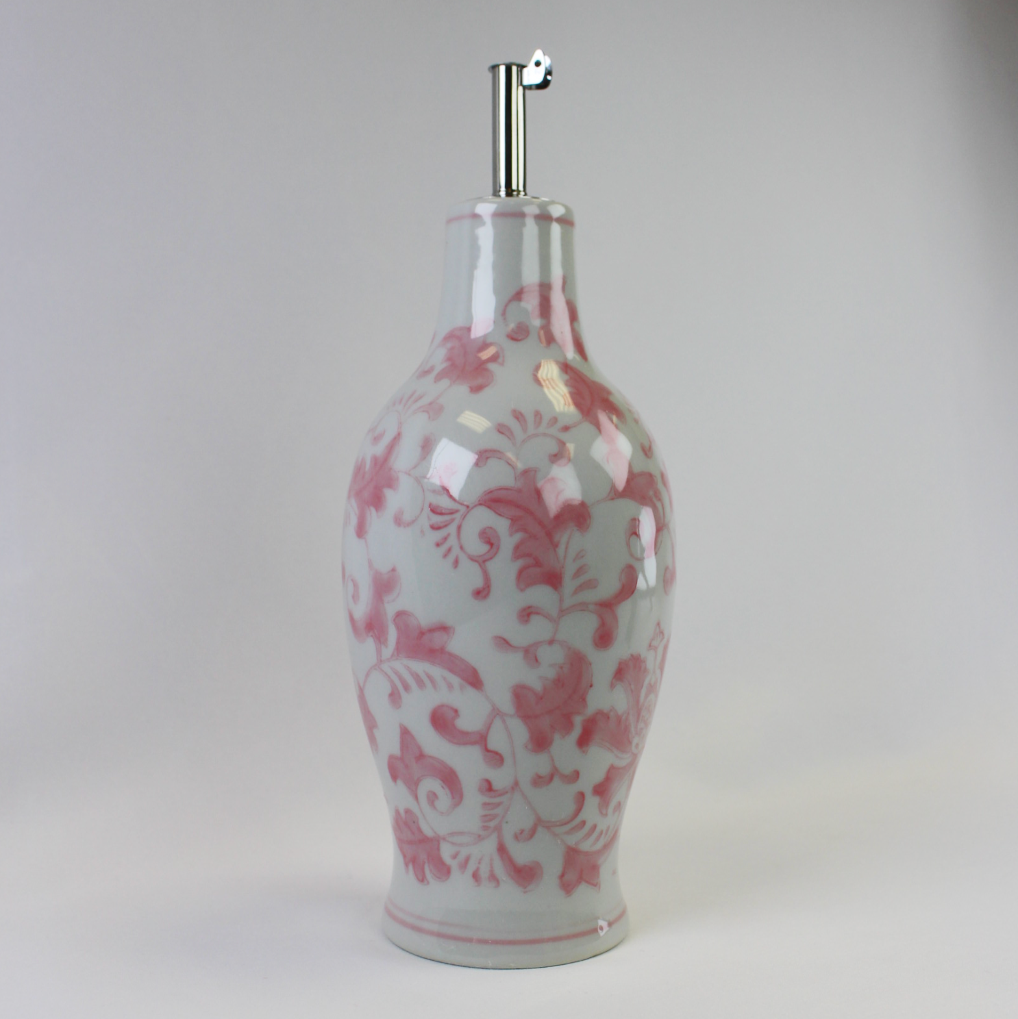 Pink Chinoiserie Oil Cruet