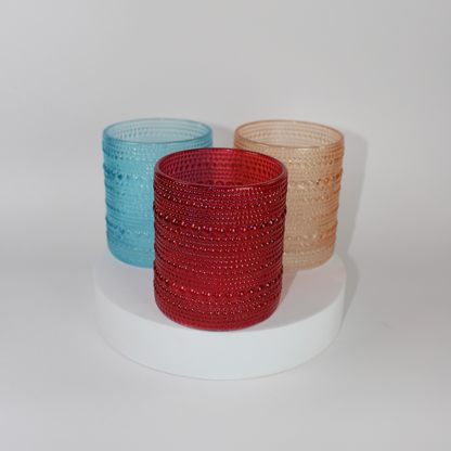 Beaded Old Fashion Drinking Glasses