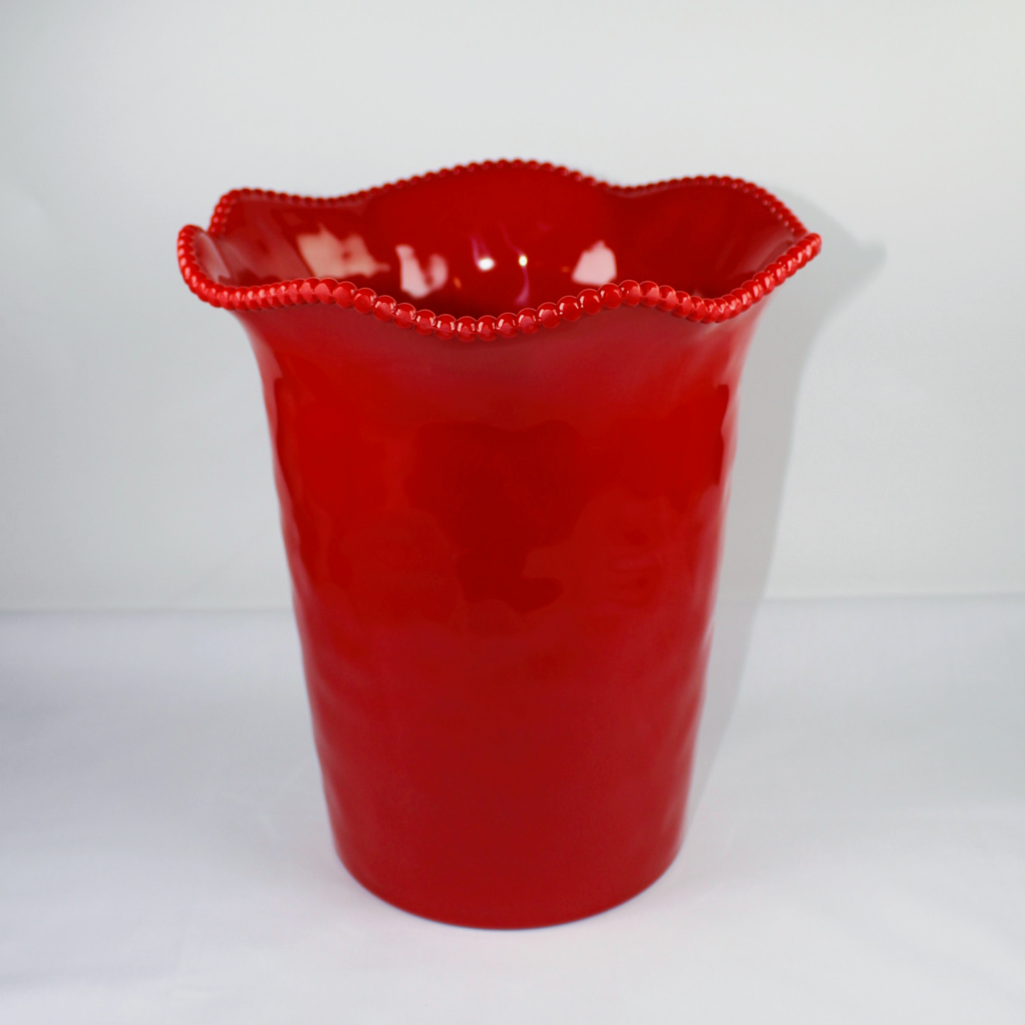 Scalloped Red Melamine Wine Chiller