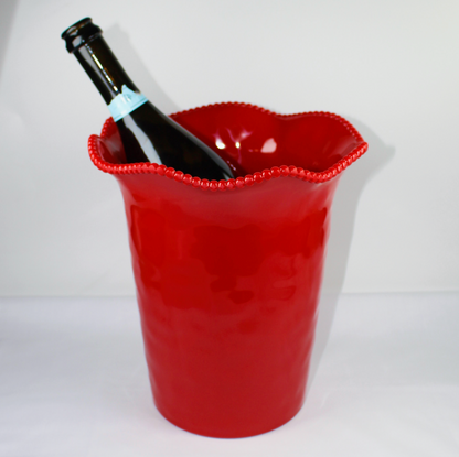 Scalloped Red Melamine Wine Chiller