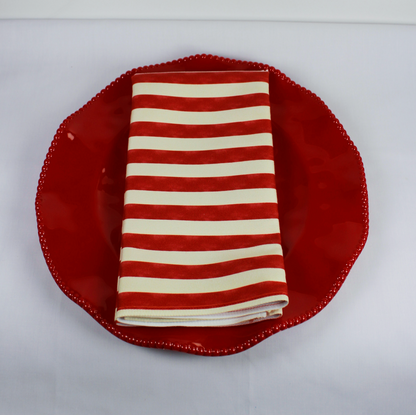 Red Scalloped Melamine Dinner Plate