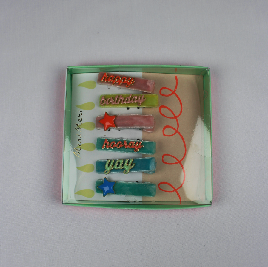 Happy Birthday Enamel Hair Clips