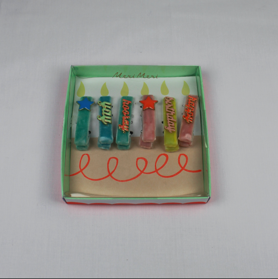 Happy Birthday Enamel Hair Clips