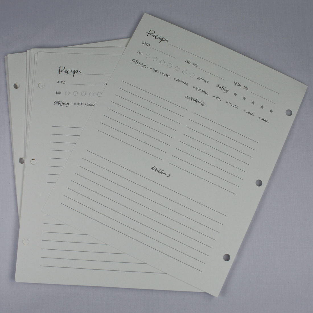 Petite Recipe Pages