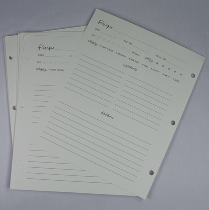 Petite Recipe Pages