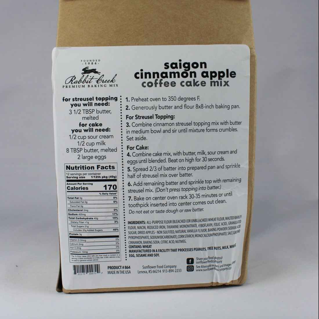 Saigon Cinnamon Apple Coffee Cake Mix