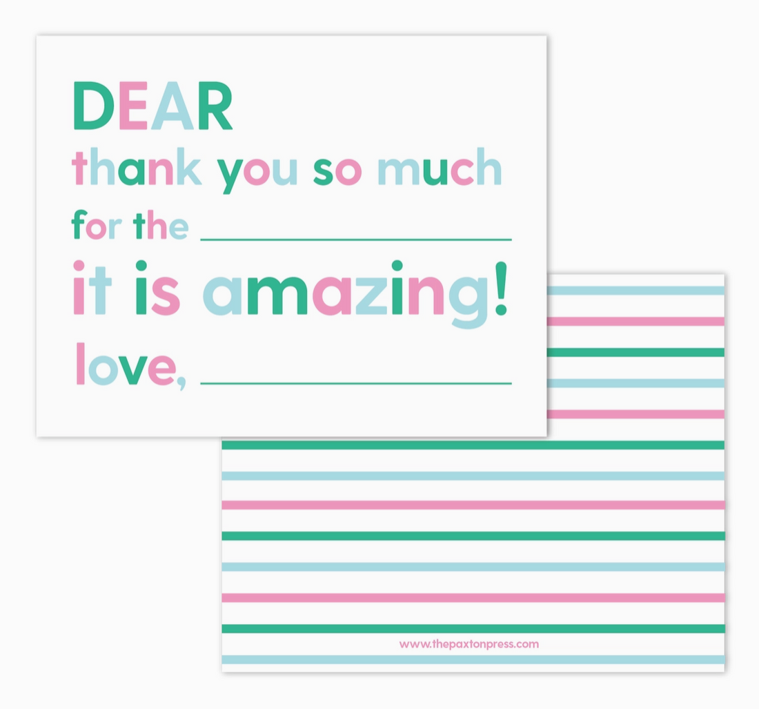Kids Fill-in-the-blank Thank You Notes