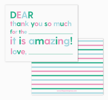 Kids Fill-in-the-blank Thank You Notes