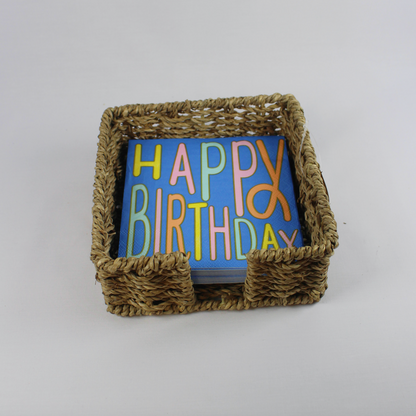 Blue Happy Birthday Beverage Napkins