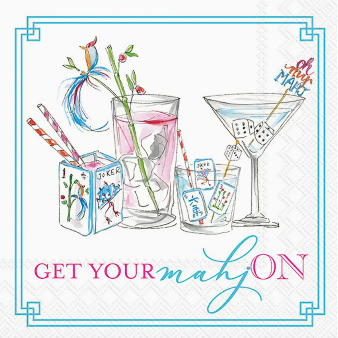 Mahjong Drinks Paper Cocktail Napkin