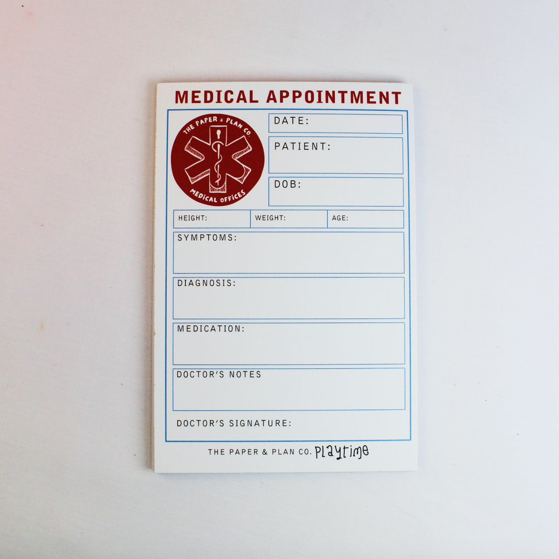 Medical Appointment Playtime Pad