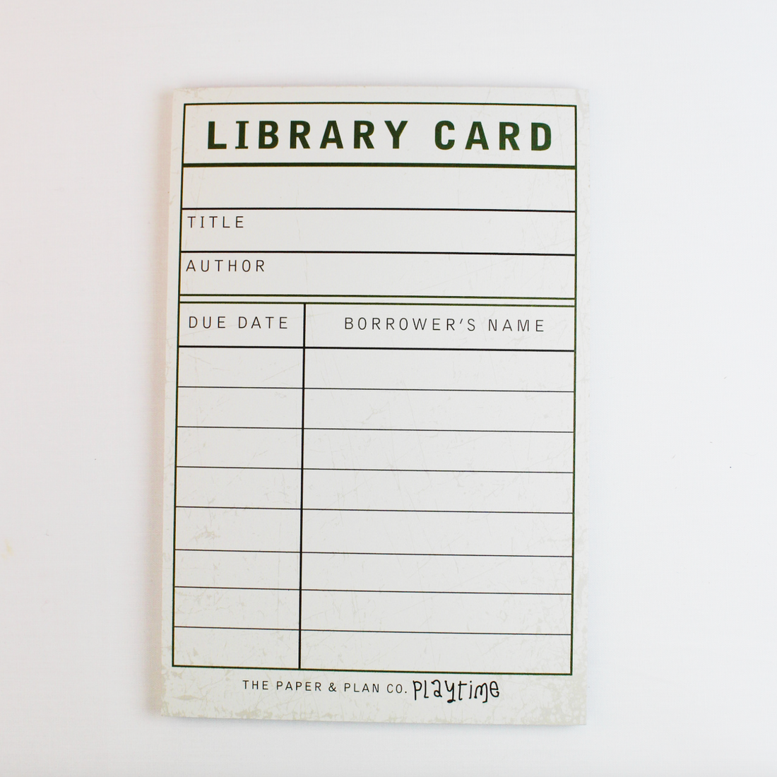 Library Card Notepad
