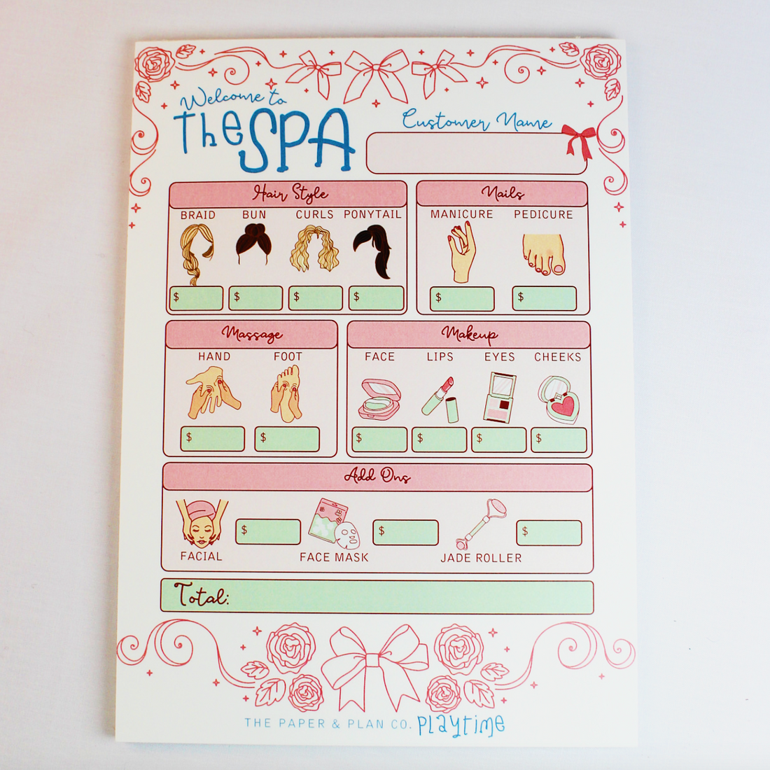 Kids Spa Day Playtime Notepad
