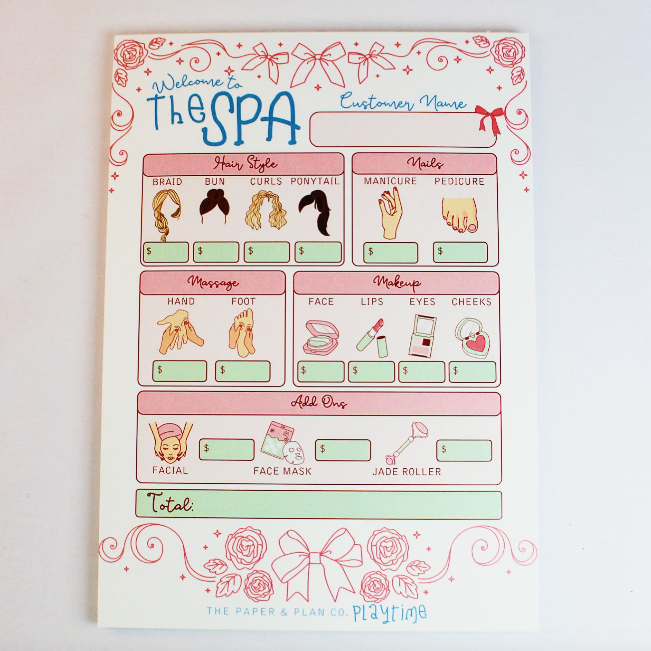 Kids Spa Day Playtime Notepad