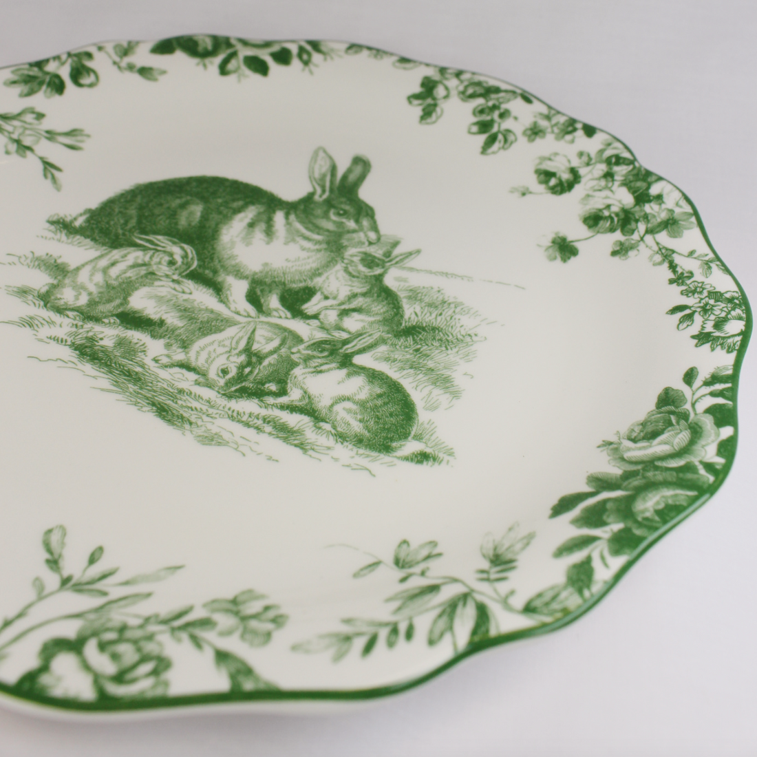 Le Jardin Green Rabbit Dinner Plate
