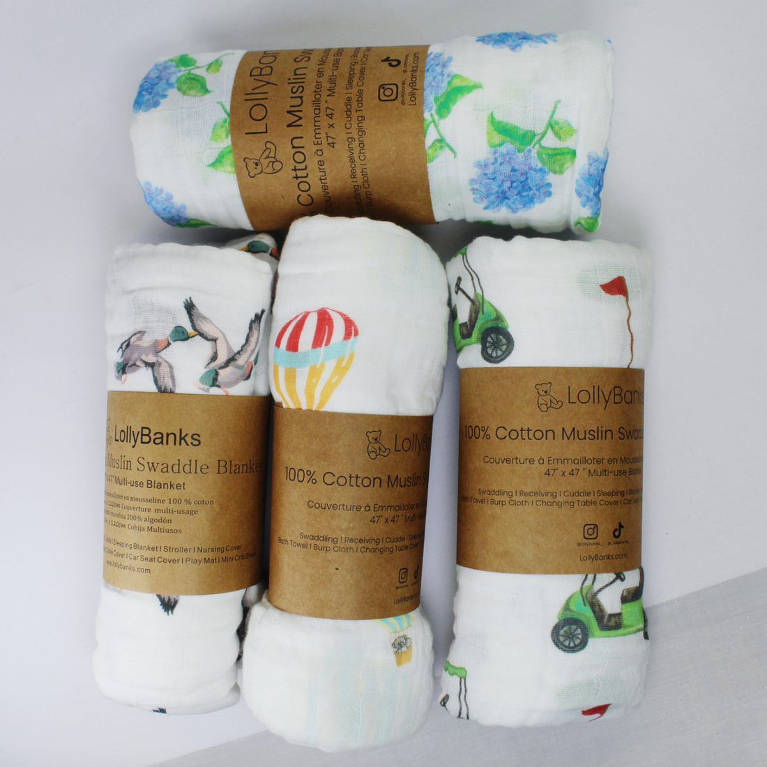 Assorted LollyBanks Swaddles