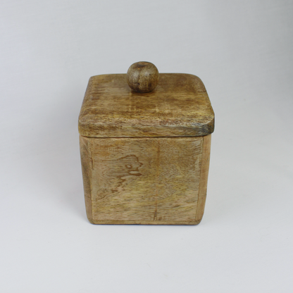 Square Wooden Box with Lid