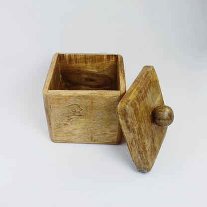 Square Wooden Box with Lid