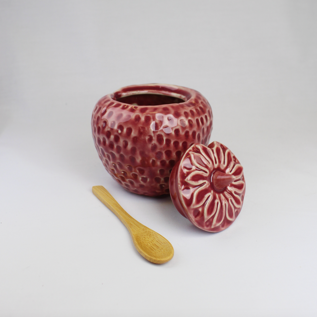 Strawberry Sugar Container with Lid