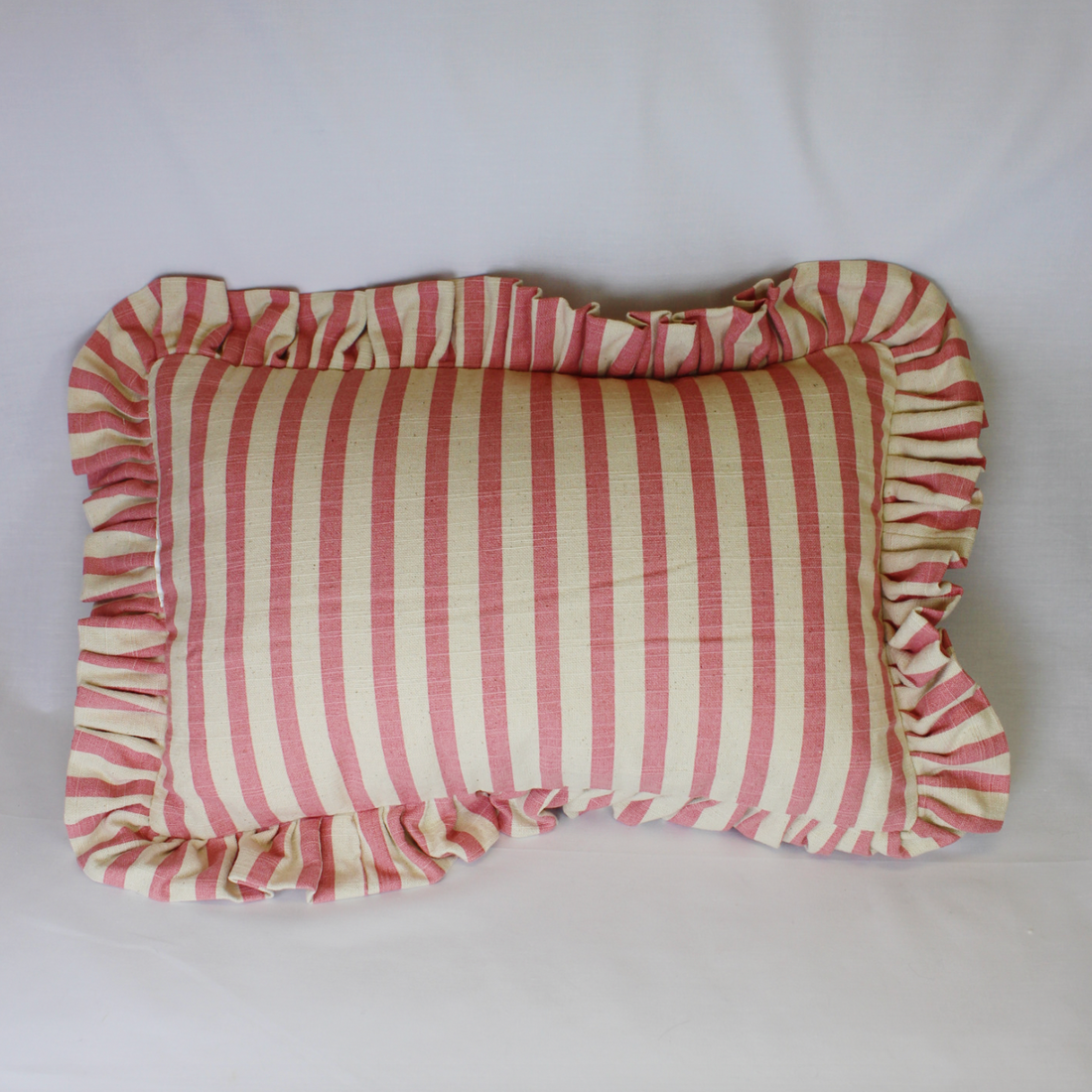 Stripped Ruffle Accent Pillow