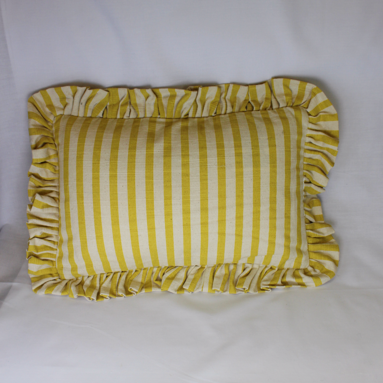 Stripped Ruffle Accent Pillow