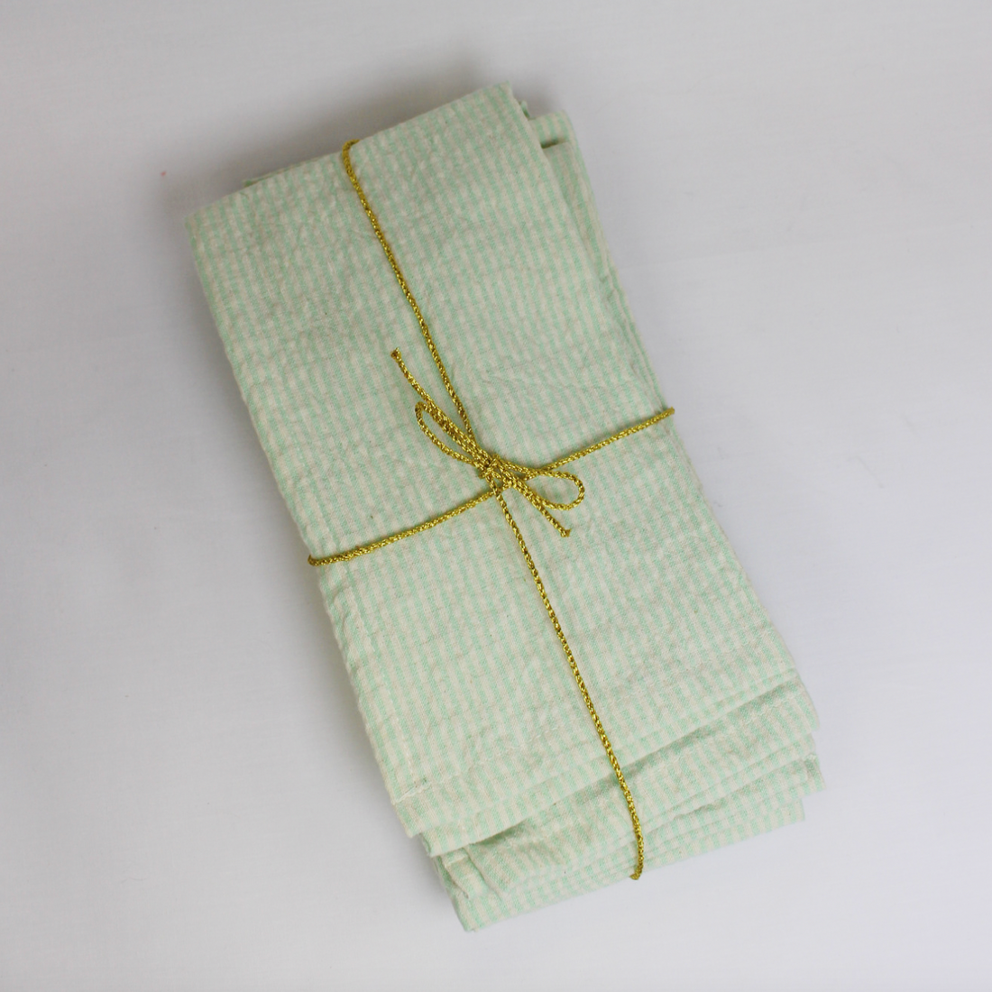 Green Striped Napkins Set of 4
