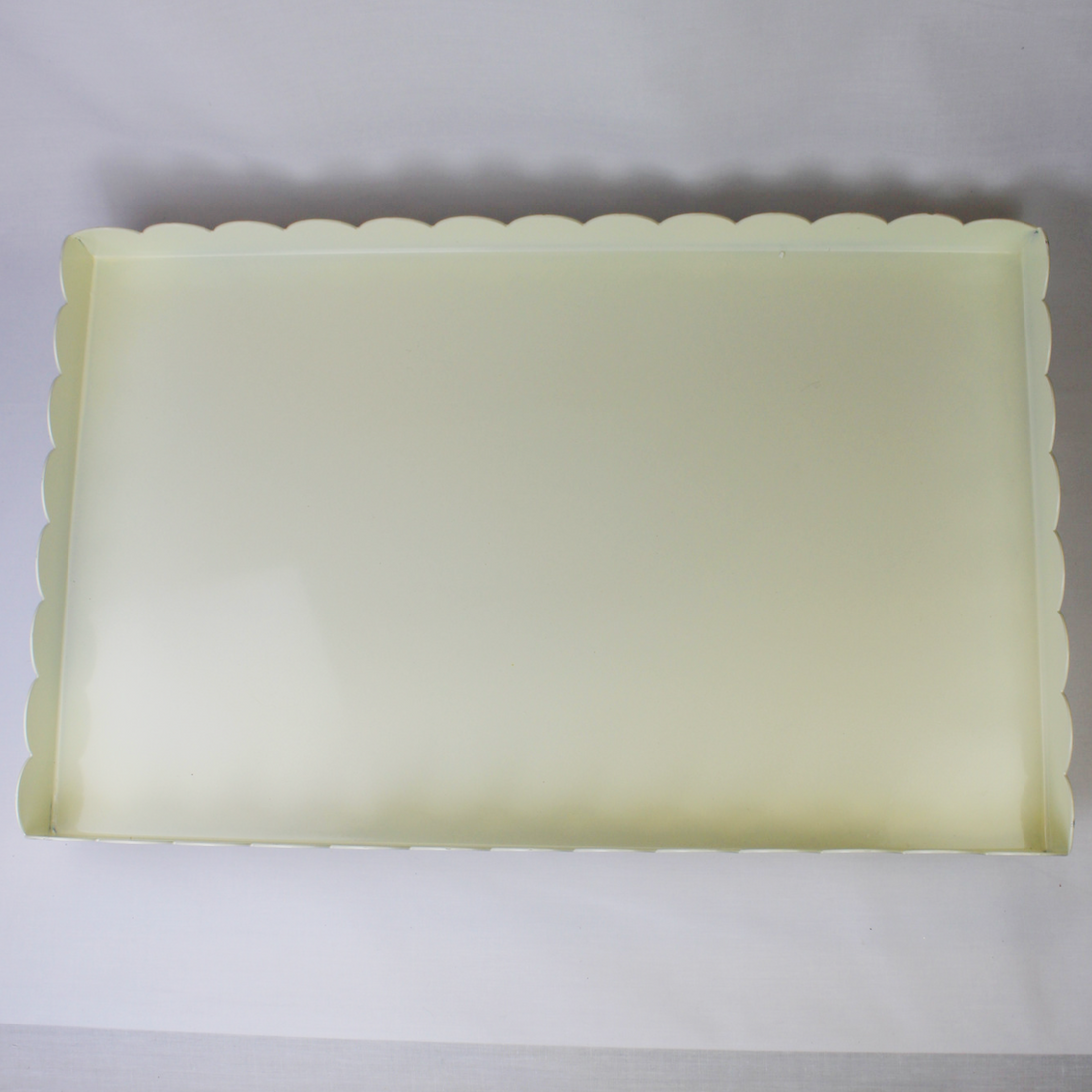 Cream Scalloped Iron Tray