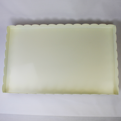 Cream Scalloped Iron Tray