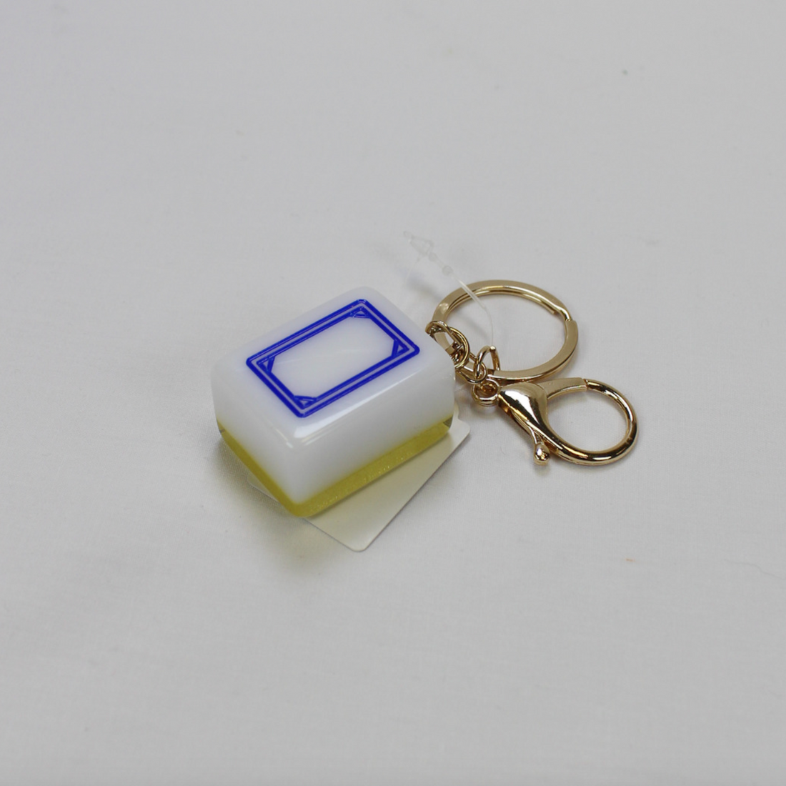Mahjong White Tile Keychain