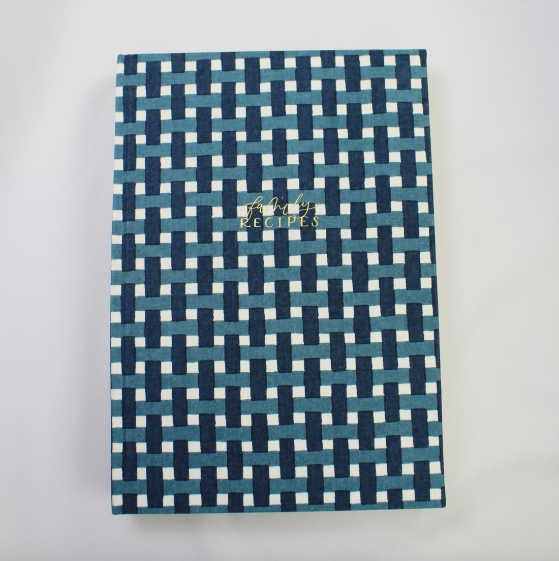 Navy Gingham Heirloom Recipe Book
