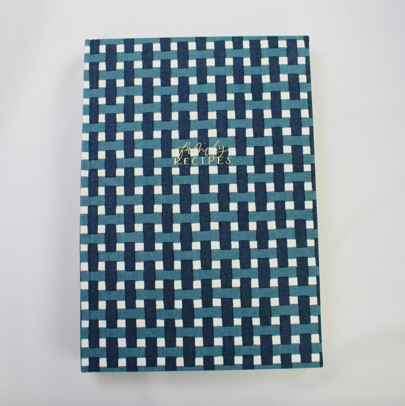 Navy Gingham Heirloom Recipe Book