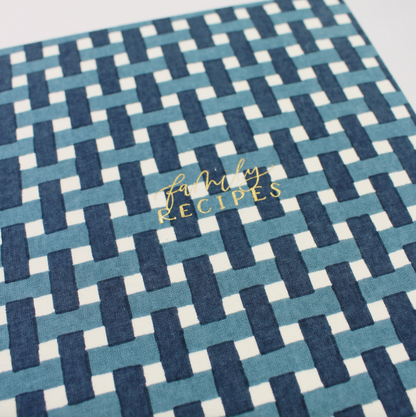 Navy Gingham Heirloom Recipe Book