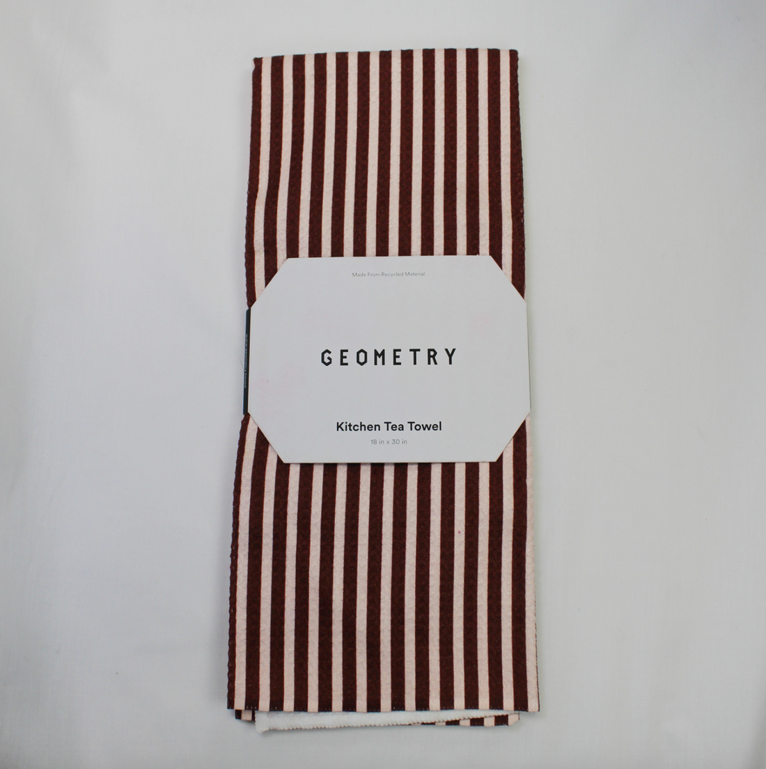Geometry Cranberry Stripe Tea Towel