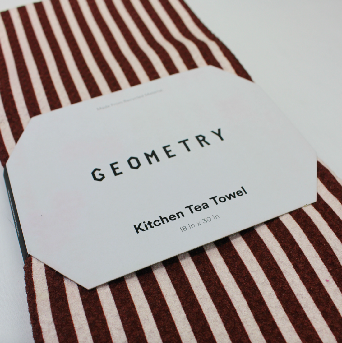 Geometry Cranberry Stripe Tea Towel