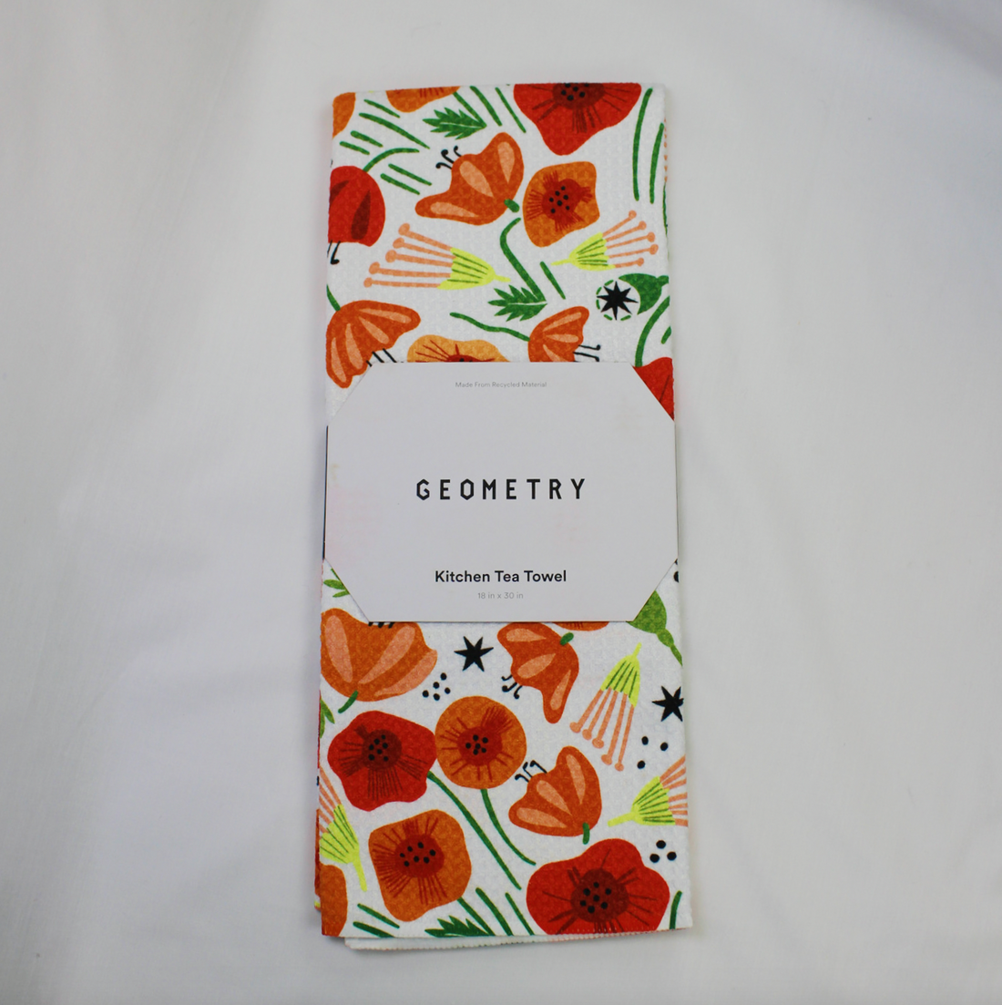 Geometry Poppy Power Tea Towel