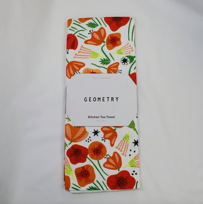 Geometry Poppy Power Tea Towel