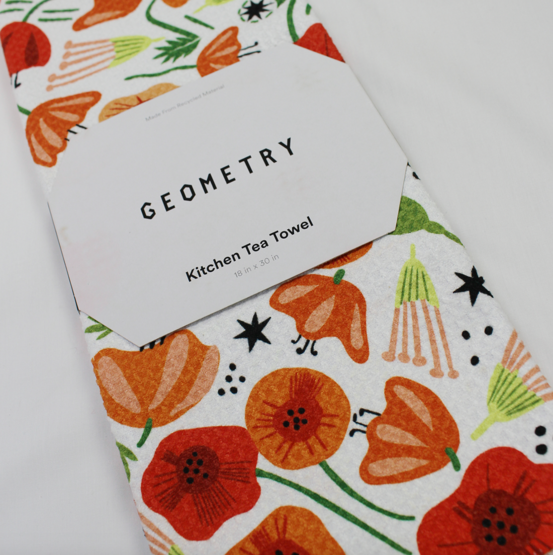 Geometry Poppy Power Tea Towel