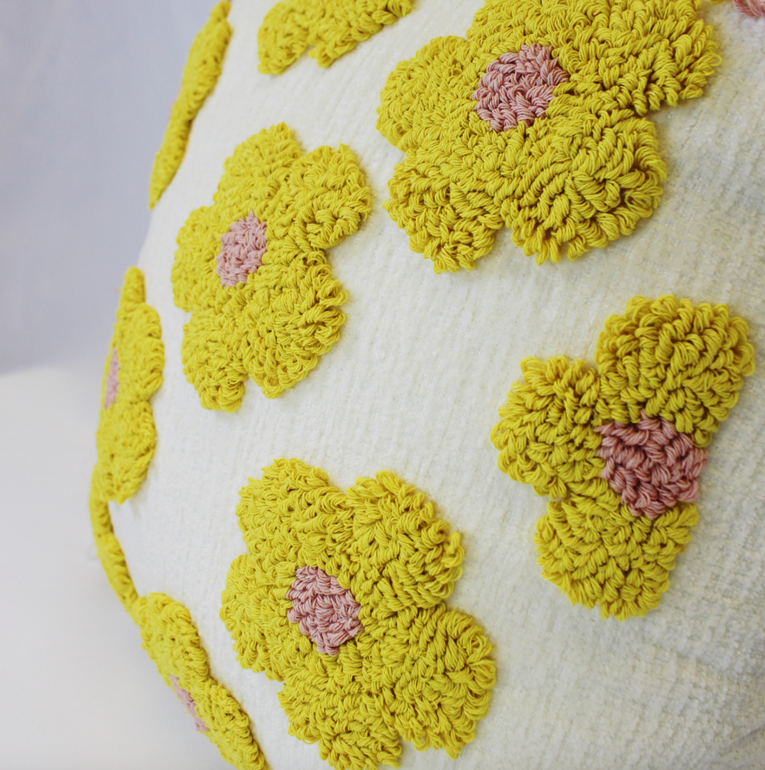 Embroidered Pillow with Tassels