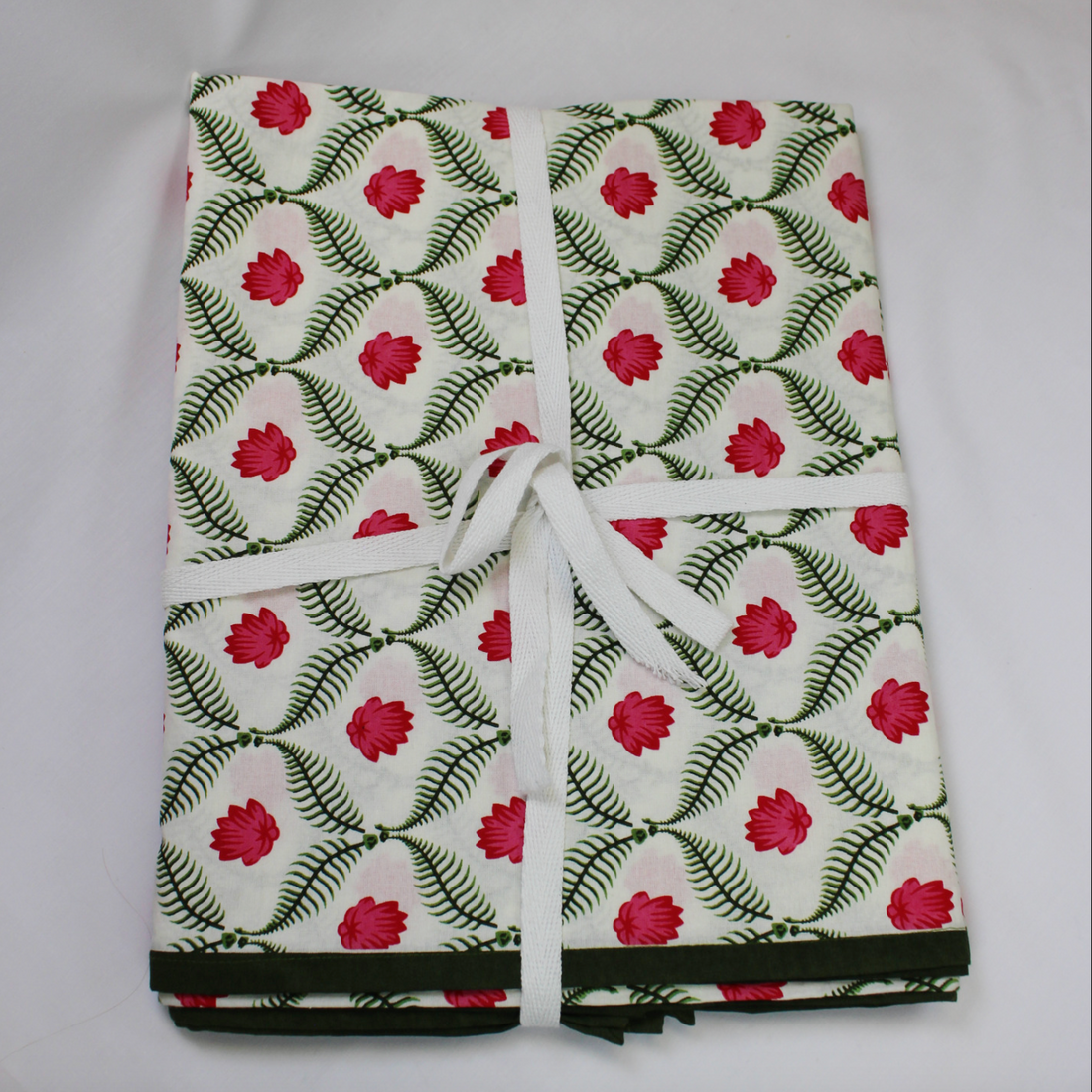 Lotus Garden Block Print Tablecloth