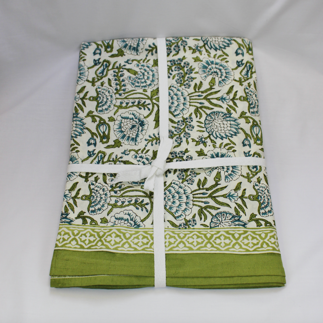 Fresh Foliage Block Print Tablecloth
