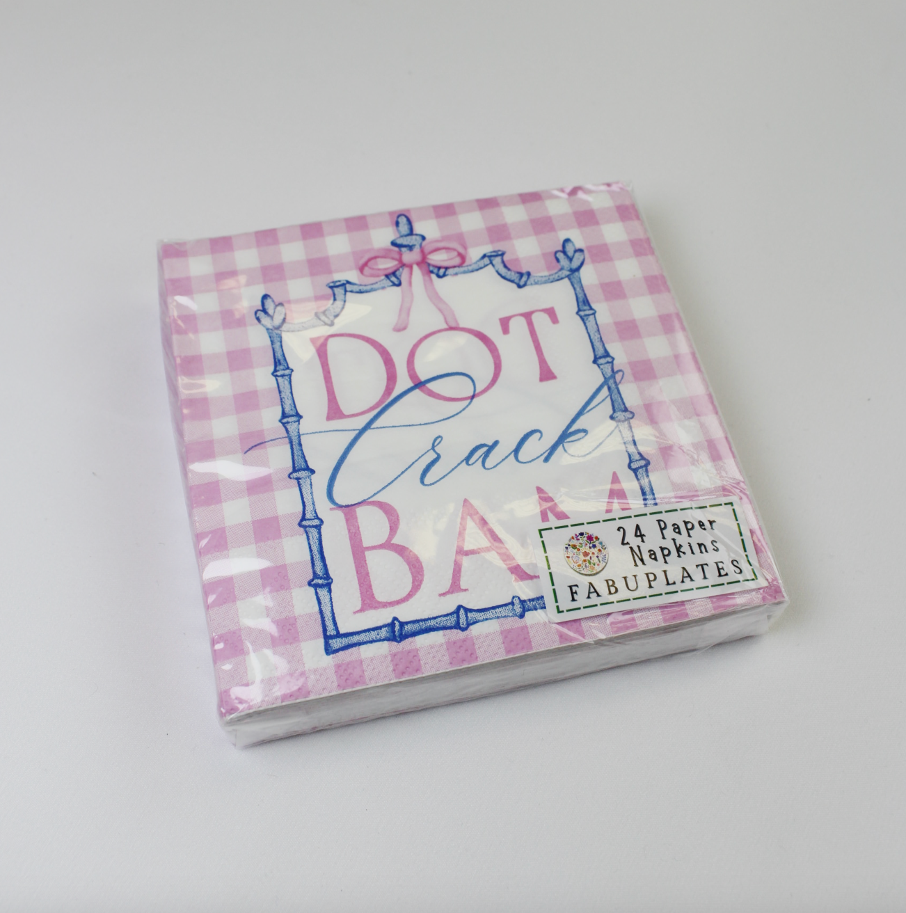 Mahjong Pink Plaid Cocktail Napkins