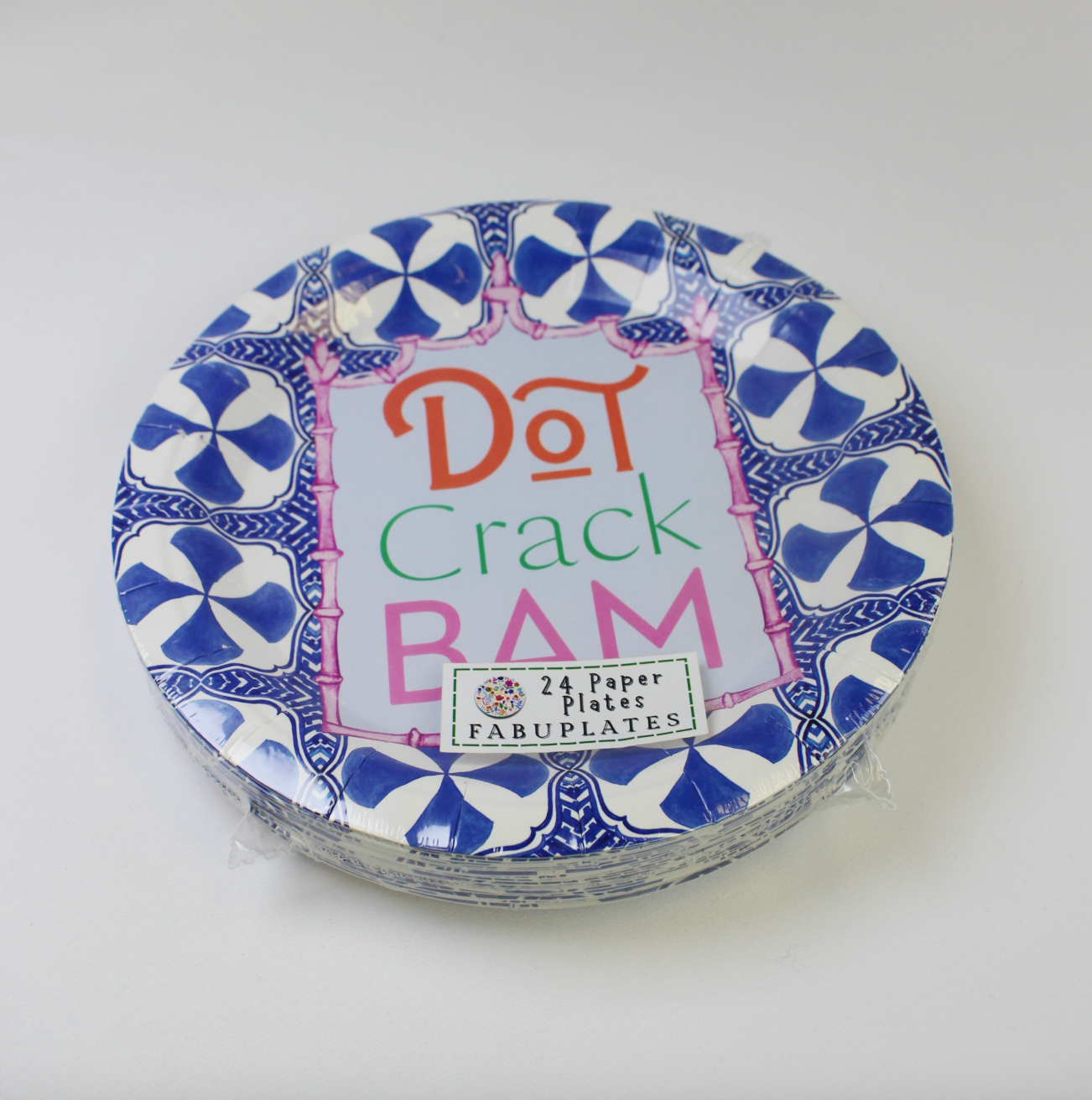 Mahjong Blue Tiles Paper Dessert Plate